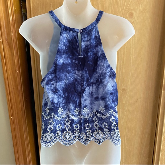 Kendall & Kylie • Blue Tie Dye Halter Neck Tank - Picture 9 of 12